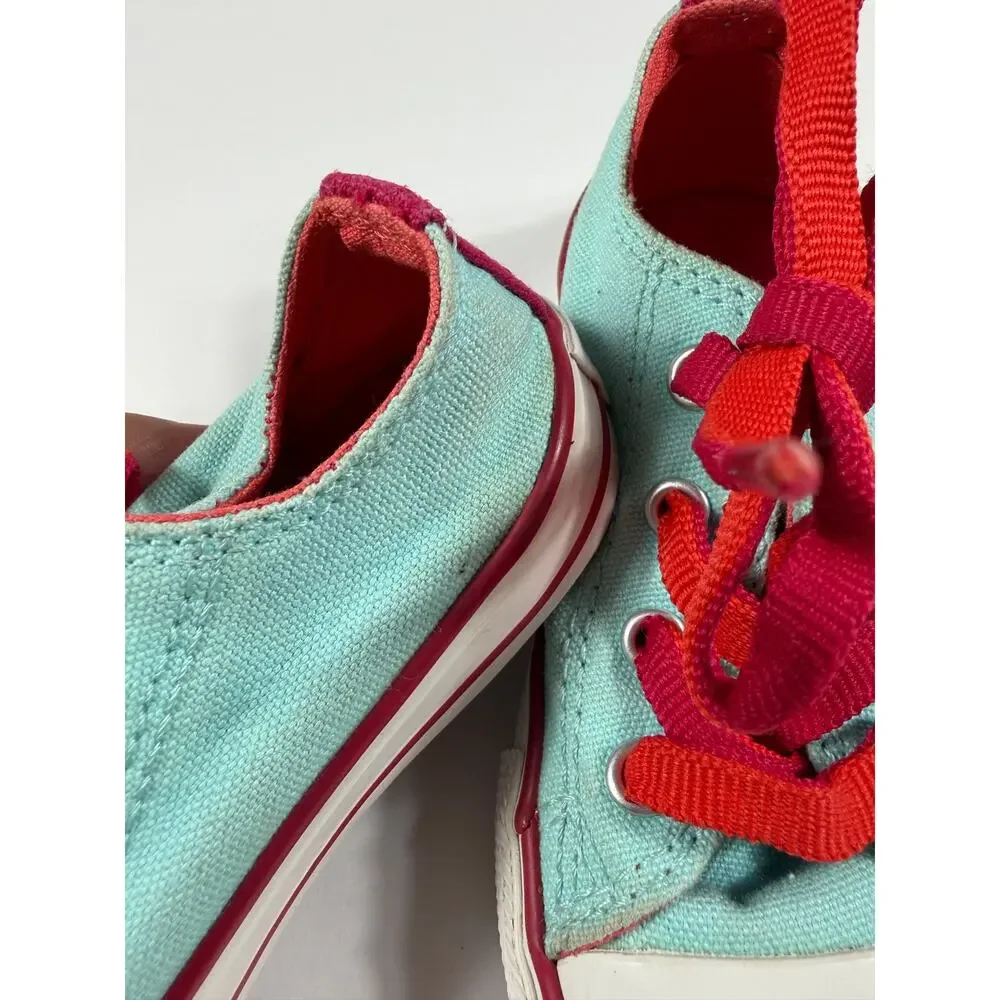 Converse Chuck Taylor All Star Low Top Sneakers Aqua Pink Girls Size 7